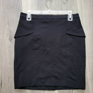 Willi Smith Pure Black Midi Skirt with Ruffles for Women Size 6